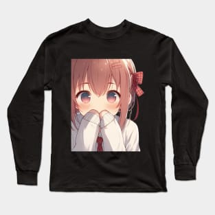 Anime Peeker - Anime girl Long Sleeve T-Shirt